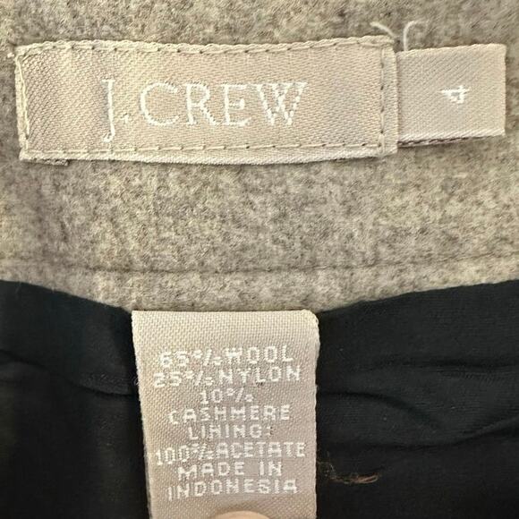 J. Crew Light Tan Side Button Wool Cashmere Blend Wide Leg Pants Size 4 - Picture 4 of 9
